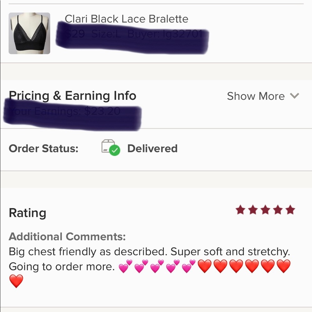 Clari Black Lace Bralette - Picture 9 of 10